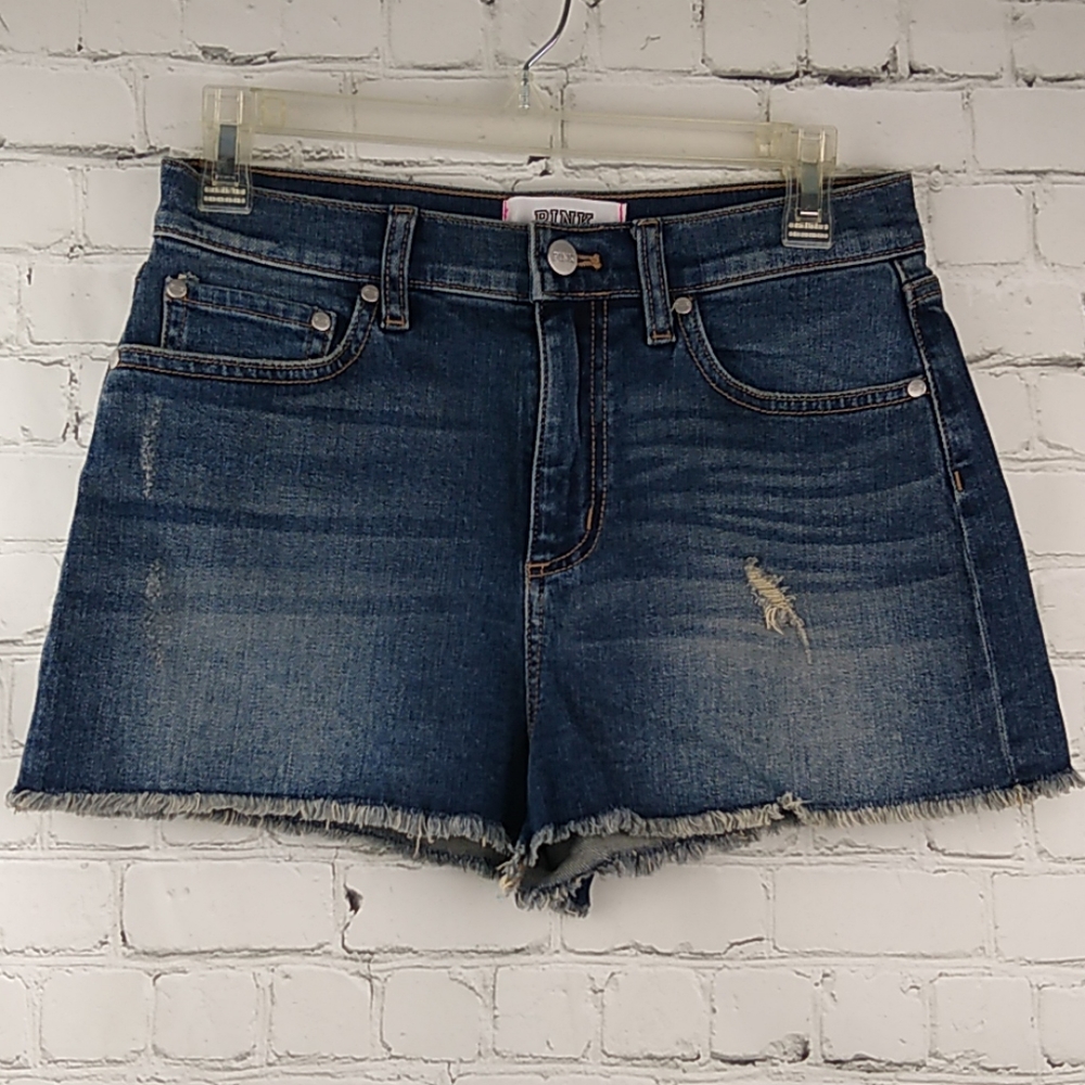 Victorias Secret Pink Denim Shorts 6 Distressed